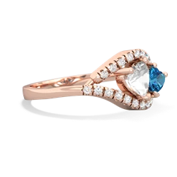 White Topaz Mother And Child 14K Rose Gold ring R3010