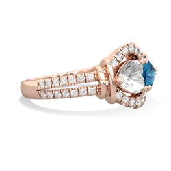 White Topaz Art-Deco Keepsake 14K Rose Gold ring R5630