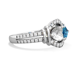 White Topaz Art-Deco Keepsake 14K White Gold ring R5630