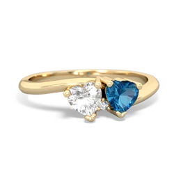 White Topaz Sweethearts 14K Yellow Gold ring R5260