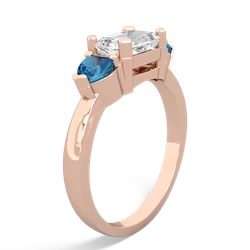 White Topaz Three Stone 14K Rose Gold ring R5235