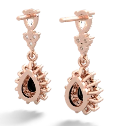 White Topaz Halo Pear Dangle 14K Rose Gold earrings E1882