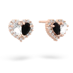 White Topaz Halo 14K Rose Gold earrings E7008