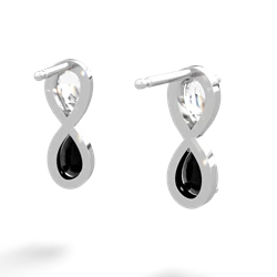 White Topaz Infinity 14K White Gold earrings E5050