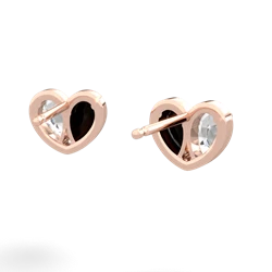 White Topaz 'Our Heart' 14K Rose Gold earrings E5072