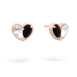 White Topaz 'Our Heart' 14K Rose Gold earrings E5072