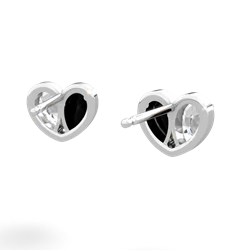 White Topaz 'Our Heart' 14K White Gold earrings E5072