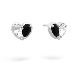 White Topaz 'Our Heart' 14K White Gold earrings E5072