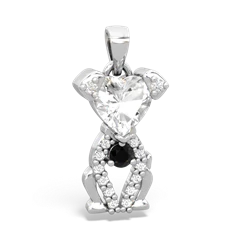 White Topaz Puppy Love 14K White Gold pendant P5800