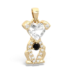 White Topaz Puppy Love 14K Yellow Gold pendant P5800