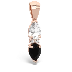 White Topaz Bowtie Drop 14K Rose Gold pendant P0865