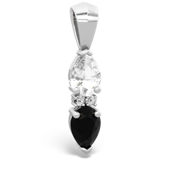 White Topaz Bowtie Drop 14K White Gold pendant P0865