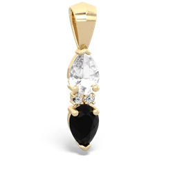 White Topaz Bowtie Drop 14K Yellow Gold pendant P0865
