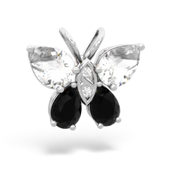 White Topaz Butterfly 14K White Gold pendant P2215