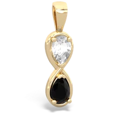 White Topaz Infinity 14K Yellow Gold pendant P5050