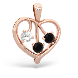 White Topaz Glowing Heart 14K Rose Gold pendant P2233