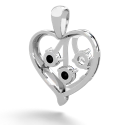 White Topaz Glowing Heart 14K White Gold pendant P2233