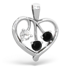 White Topaz Glowing Heart 14K White Gold pendant P2233