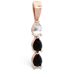 White Topaz Dew Drops 14K Rose Gold pendant P2251