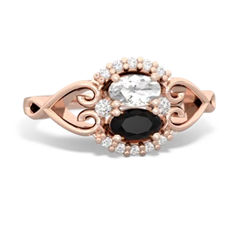 White Topaz Love Nest 14K Rose Gold ring R5860