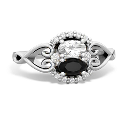 White Topaz Love Nest 14K White Gold ring R5860