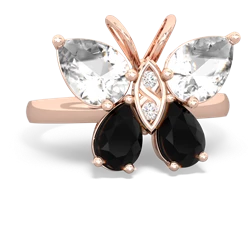 White Topaz Butterfly 14K Rose Gold ring R2215