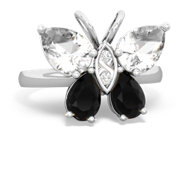 White Topaz Butterfly 14K White Gold ring R2215