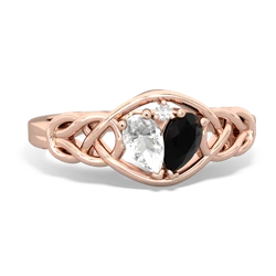 White Topaz Celtic Love Knot 14K Rose Gold ring R5420