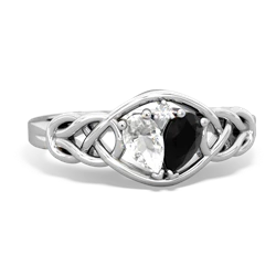 White Topaz Celtic Love Knot 14K White Gold ring R5420