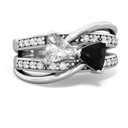 White Topaz Bowtie 14K White Gold ring R2360