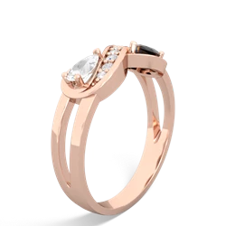 White Topaz Diamond Infinity 14K Rose Gold ring R5390