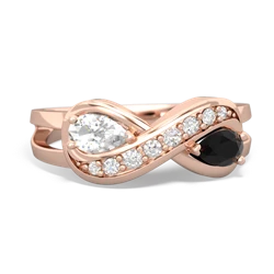 White Topaz Diamond Infinity 14K Rose Gold ring R5390