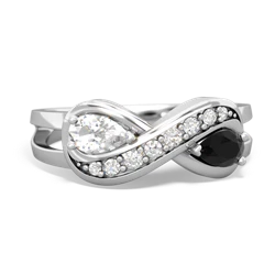 White Topaz Diamond Infinity 14K White Gold ring R5390