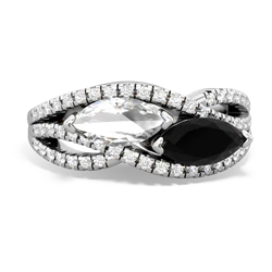 White Topaz Diamond Rivers 14K White Gold ring R3070