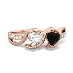 White Topaz Side By Side 14K Rose Gold ring R3090