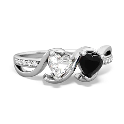 White Topaz Side By Side 14K White Gold ring R3090