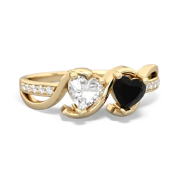 White Topaz Side By Side 14K Yellow Gold ring R3090