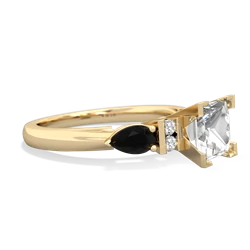 White Topaz 6Mm Princess Eternal Embrace Engagement 14K Yellow Gold ring C2002