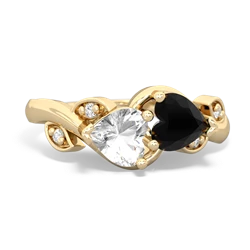 White Topaz Floral Elegance 14K Yellow Gold ring R5790
