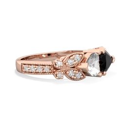 White Topaz Diamond Butterflies 14K Rose Gold ring R5601