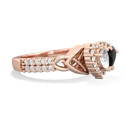 White Topaz Celtic Knot Two Hearts As One 14K Rose Gold ring R2644HRT