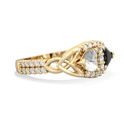 White Topaz Sparkling Celtic Knot 14K Yellow Gold ring R2645