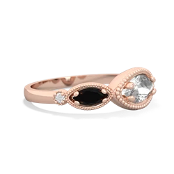 White Topaz Milgrain Marquise 14K Rose Gold ring R5700