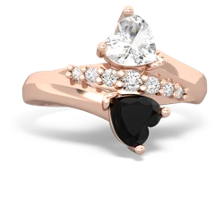 White Topaz Heart To Heart 14K Rose Gold ring R2064