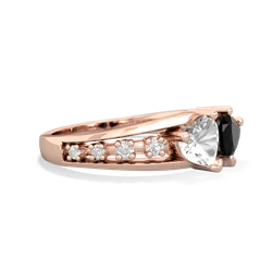 White Topaz Heart To Heart 14K Rose Gold ring R3342