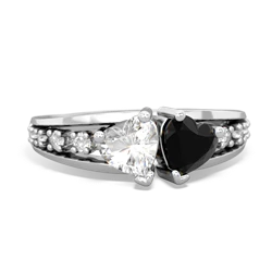 White Topaz Heart To Heart 14K White Gold ring R3342