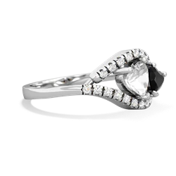 White Topaz Mother And Child 14K White Gold ring R3010