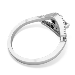 White Topaz Mother And Child 14K White Gold ring R3010