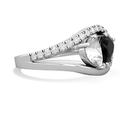 White Topaz Nestled Heart Keepsake 14K White Gold ring R5650