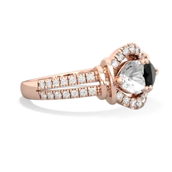 White Topaz Art-Deco Keepsake 14K Rose Gold ring R5630